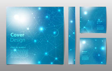 Molecule and Communication Background.Cover design template for annual report. Abstract modern vector illustration.