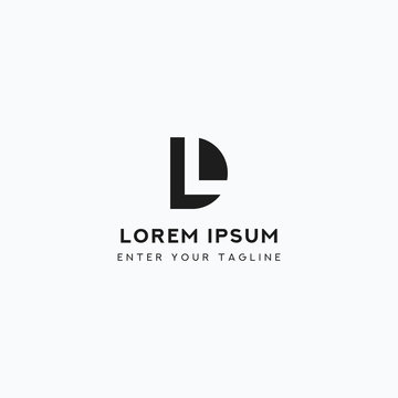 Logo Design Simple Initial LD or DL. Concept Letter D + Negative Space L.