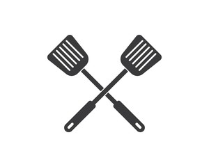 spatula logo icon of cooking and kithen vector