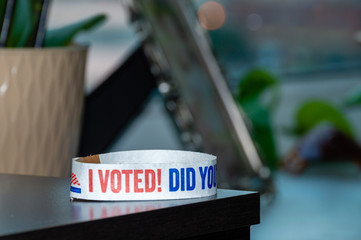 A bracelet that says I VOTED!