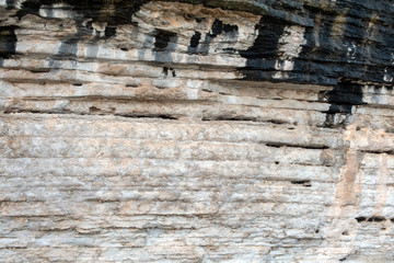 Rock cliffs at the lake makes a nice texture or background. Bokeh.