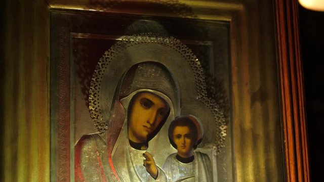 Antique Old Aged Icon Relic of Saint Mary Mother Of God