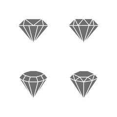 Diamond logo or icon simple black color vector design template