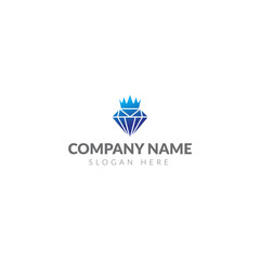 King diamond logo blue color vector design template