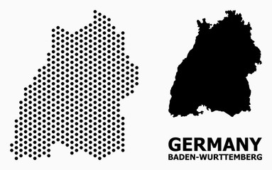 Dot Mosaic Map of Baden-Wurttemberg State - obrazy, fototapety, plakaty