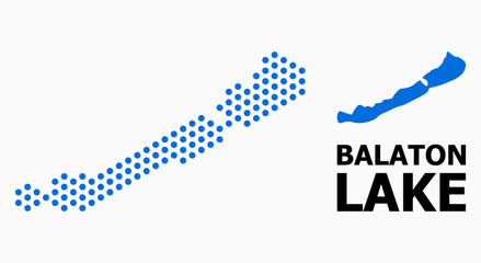 Obraz premium Dotted Mosaic Map of Balaton Lake