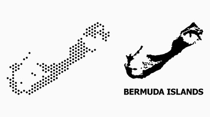 Pixel Mosaic Map of Bermuda Islands