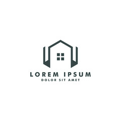 Home building logo template, house icon symbol design - vector