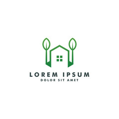 Home building logo template, house icon symbol design - vector