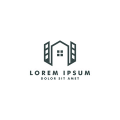 Home building logo template, house icon symbol design - vector