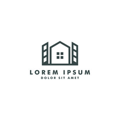 Home building logo template, house icon symbol design - vector