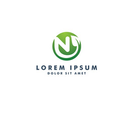 Letter N leaf logo icon design - vector
