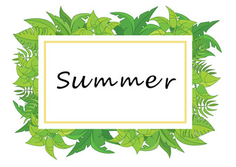 Botanical card with leaves