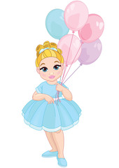 Little Cute Girl holding balloons