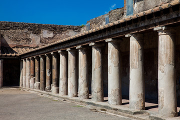 Naklejka premium Palaestra at Stabian Baths in the ancient city of Pompeii