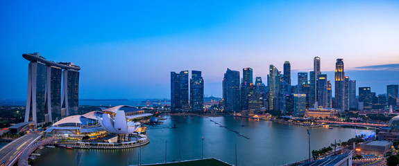 Obraz premium Singapore cityscape at Magic hour