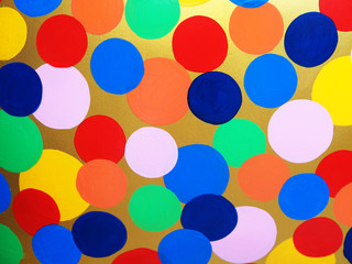 Colorful Circle oil painting multi colors abstract background and texture 
