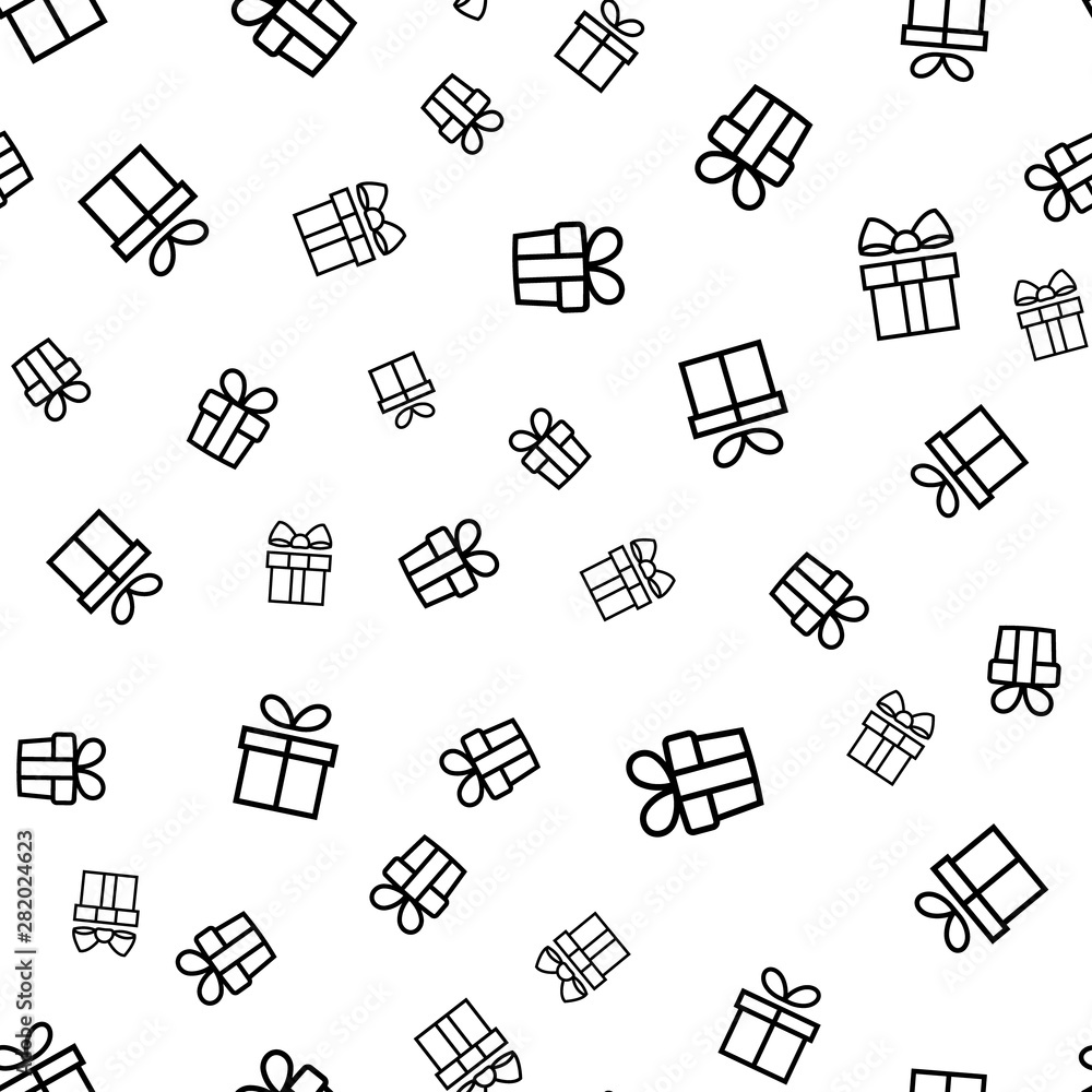 Poster gift boxes seamless pattern. seamless pattern with gifts. present vector background