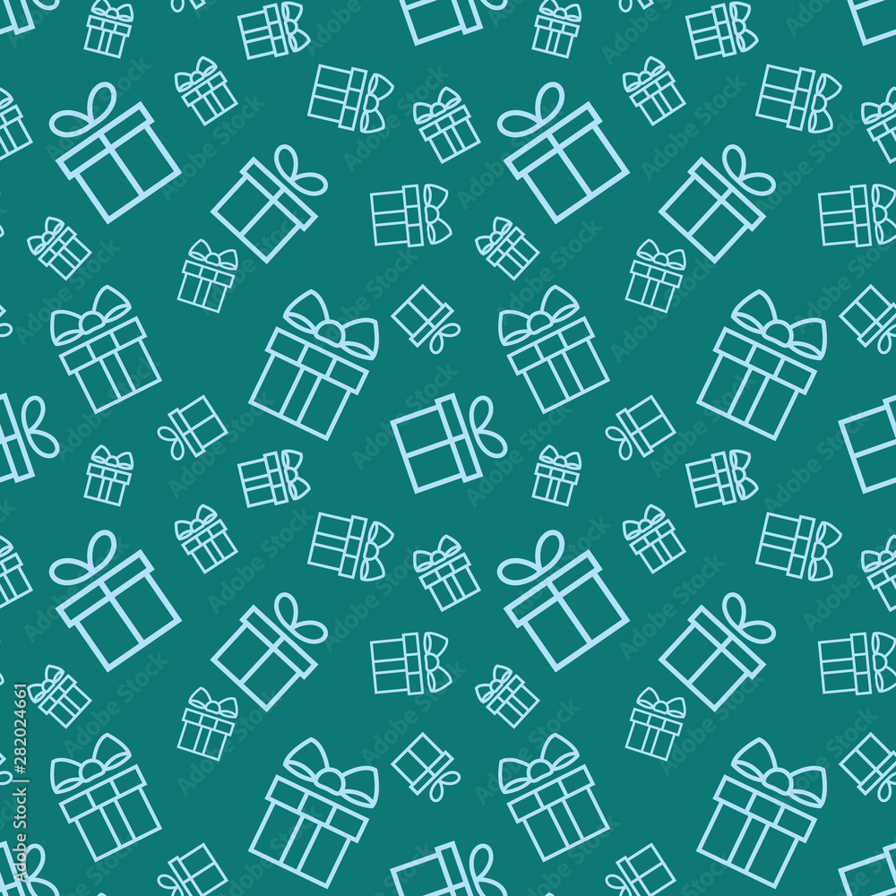 Poster gift boxes seamless pattern. seamless pattern with gifts. present vector background