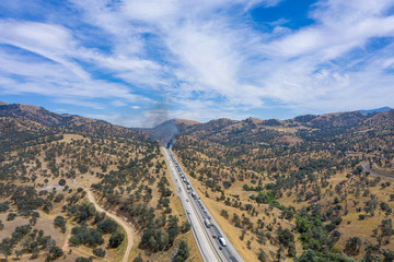 aerial view of the Tehachapi Mountains in California