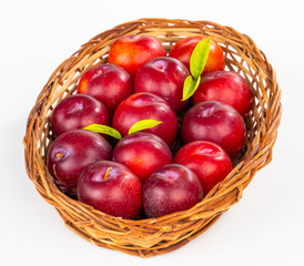 Plums Fruit isolated on white background.