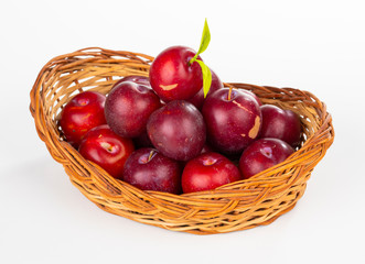 Plums Fruit isolated on white background.