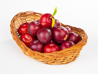 Plums Fruit isolated on white background.