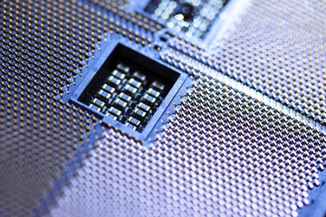 コンピューターのマザーボードと部品　