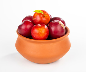 Plums Fruit isolated on white background.