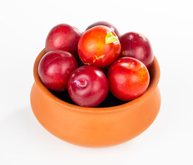 Plums Fruit isolated on white background.