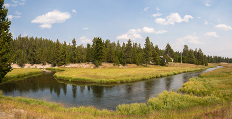 yellowstone river in Yellowstone National Park in Wyoming