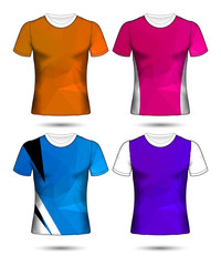  t-shirt templates abstract geometric collection of different colors polygonal mosaic