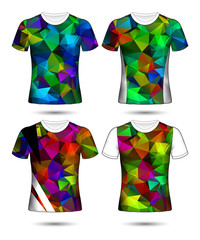  t-shirt templates abstract geometric collection of different colors polygonal mosaic