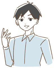 喜ぶ男性 イラスト