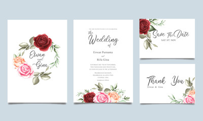 Floral wedding invitation template card design