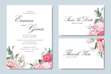 Floral wedding invitation template card design