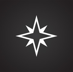 Windrose icon on background for graphic and web design. Simple illustration. Internet concept symbol for website button or mobile app.