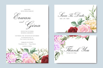 Floral wedding invitation template card design