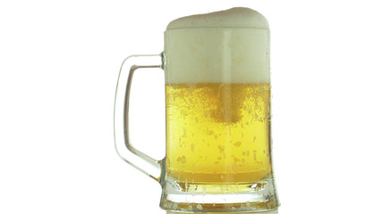 crafting light beer in a glass on an isolated background