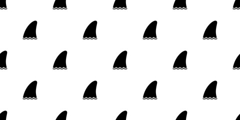 shark fin seamless pattern vector dolphin fish whale scarf isolated repeat wallpaper tile background animal cartoon illustration ocean sea doodle design
