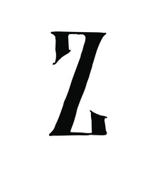 Latin letter Z. Vector. Logo for the company. Icon for the site. Separate letter from the alphabet. Gothic neo-Russian ancient style of 17-19 centuries.