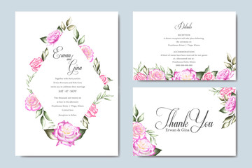 Floral wedding invitation template card design