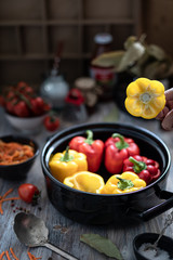 Stuffed peppers with minced meat. Cooking process