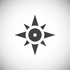 Windrose icon on background for graphic and web design. Simple illustration. Internet concept symbol for website button or mobile app.