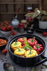 Stuffed peppers with minced meat. Cooking process
