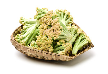 Fresh cauliflower on white background 