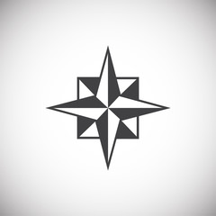 Obraz premium Windrose icon on background for graphic and web design. Simple illustration. Internet concept symbol for website button or mobile app.