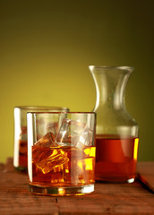 Chilled Whisky Glass with Ice Cubes