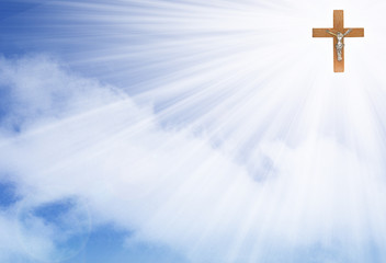 Crucifix in the rays of light