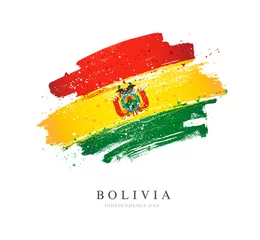 Fotobehang Flag of Bolivia. Vector illustration on a white background. © chekart